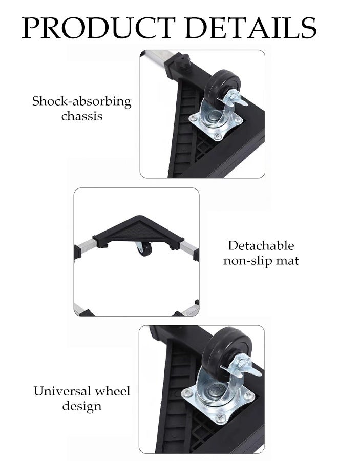 Fridge Machine Base, Washing Machine Base Stand with 4 Lockable Wheels,Multi-Functional Adjustable Dryer Pedestal for Furniture and Mini Appliance - Image 3